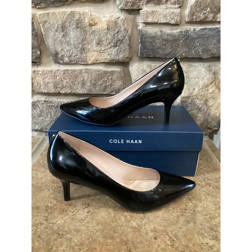 Cole Haan Go-To Park Pump Black Patent Leather Heels W29783 Size 10 B New